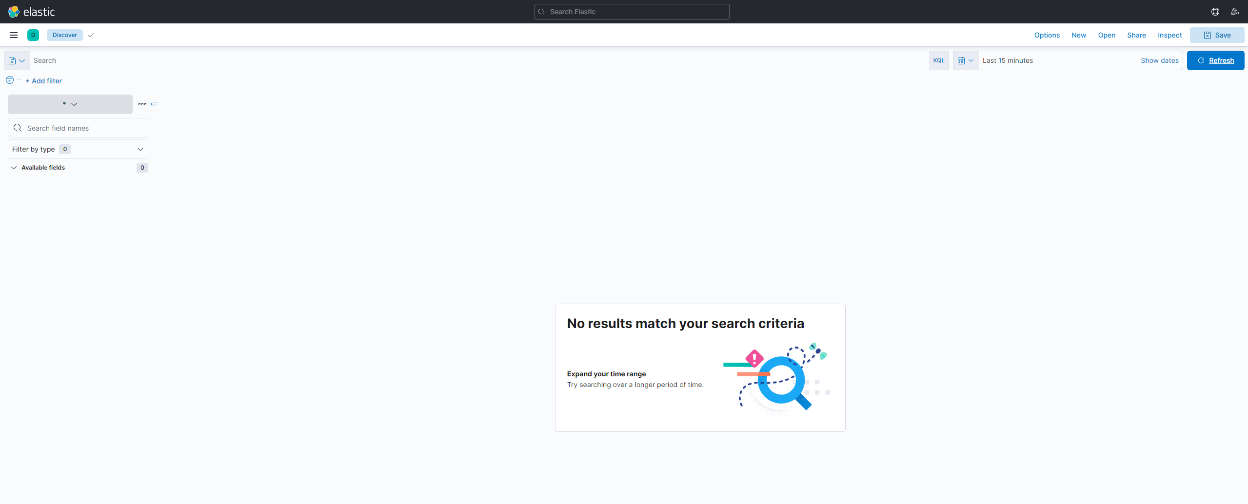 Discover-Bereich von Kibana
